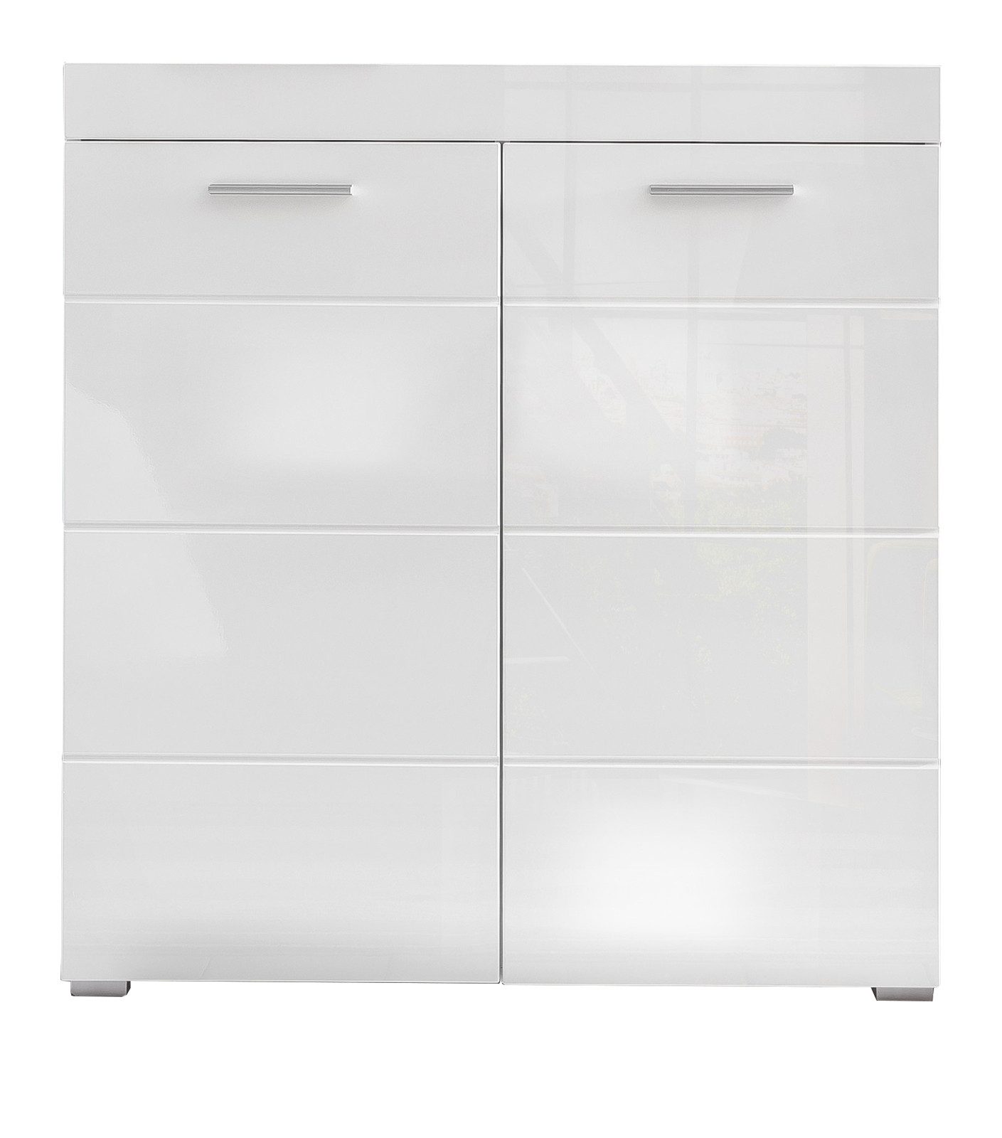 trendteam Schuhschrank Amanda (Kommode in weiß Hochglanz, 91 x 97 cm) 8 Fächer