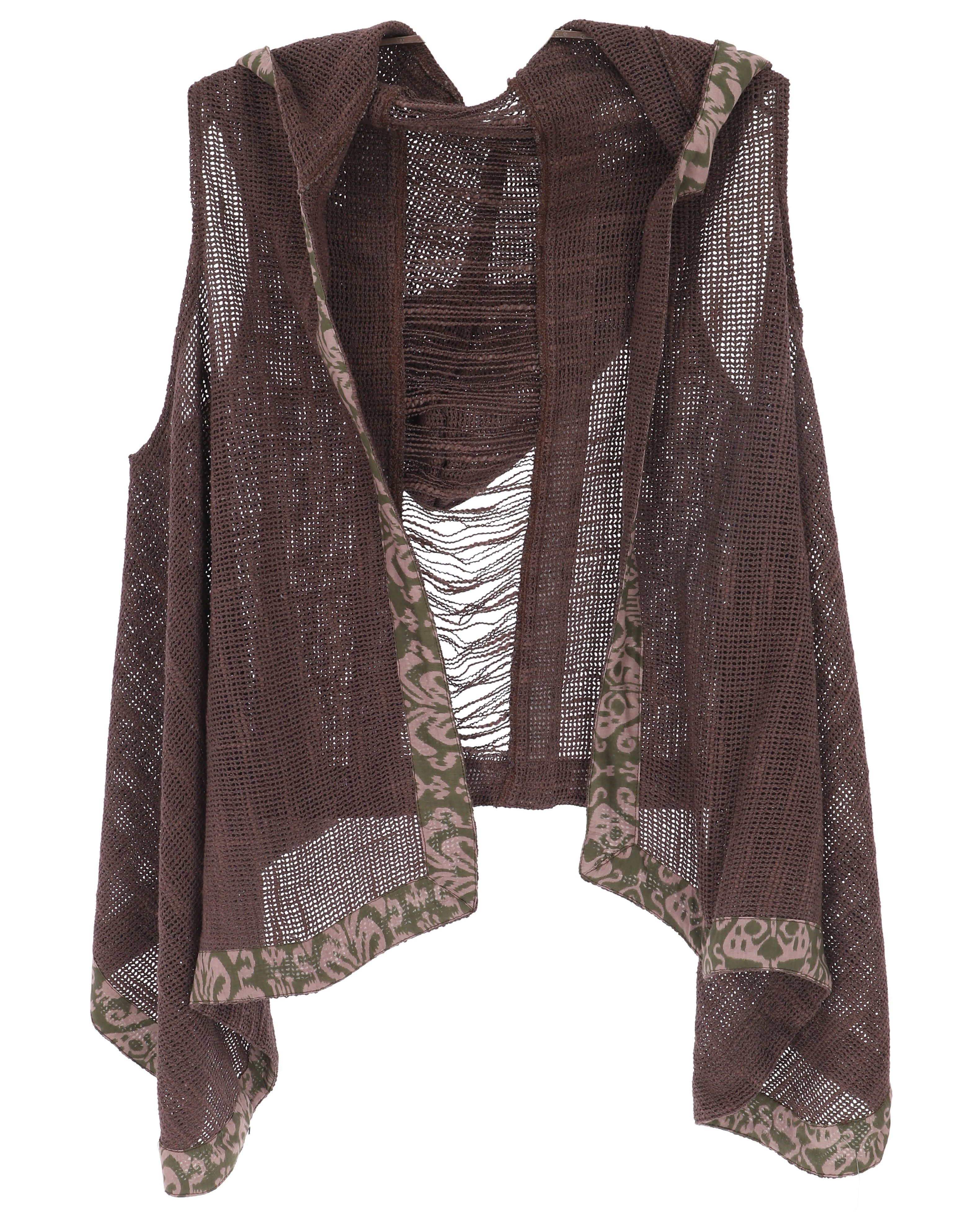 Guru-Shop Langjacke Offener Boho Cardigan, natürliche plus size.. Ethno Style