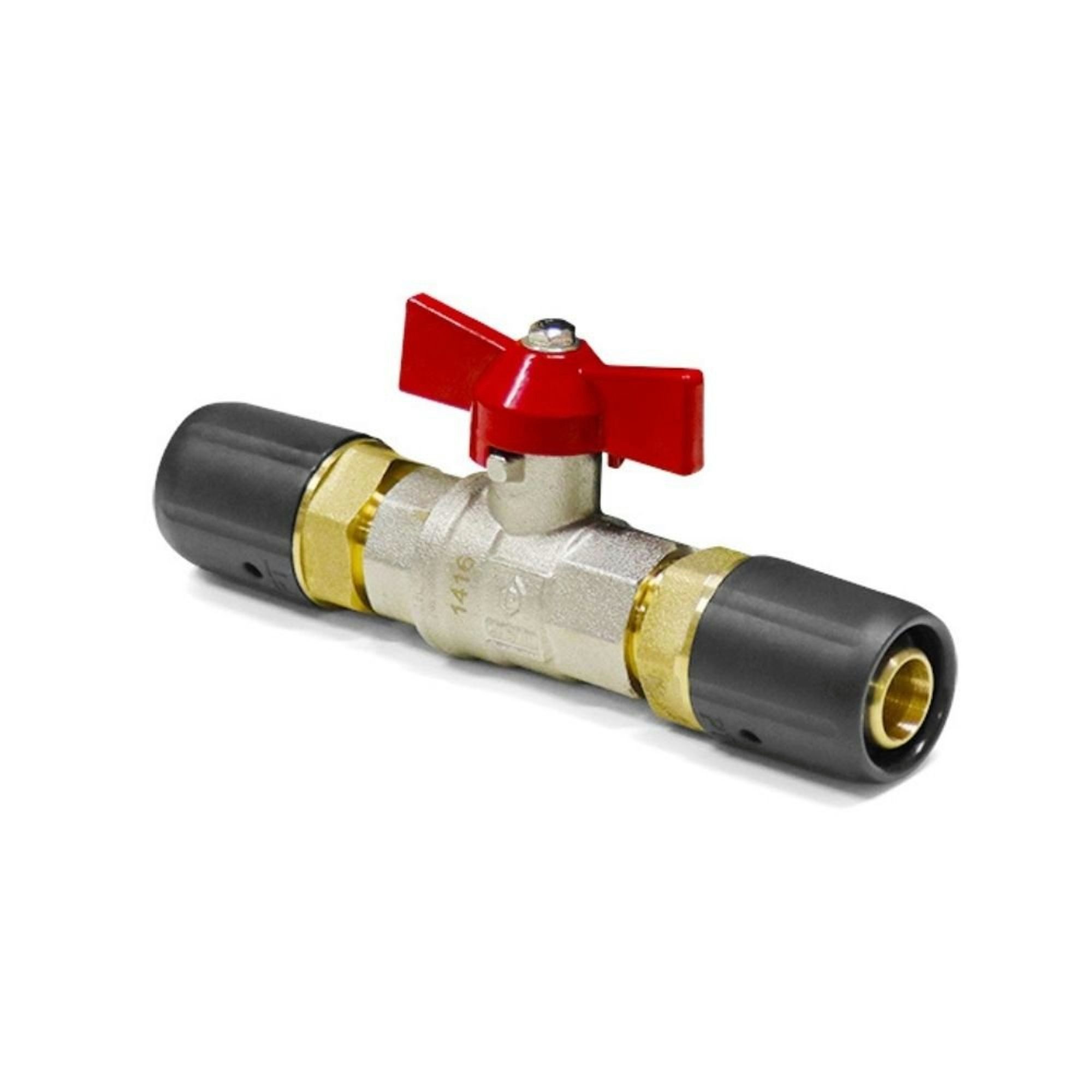 PipeTec Deutschland Steckfitting Steckfitting Kugelhahn für Heizung (kein DVGW) 20 x 2 auf 20 x 2 rot