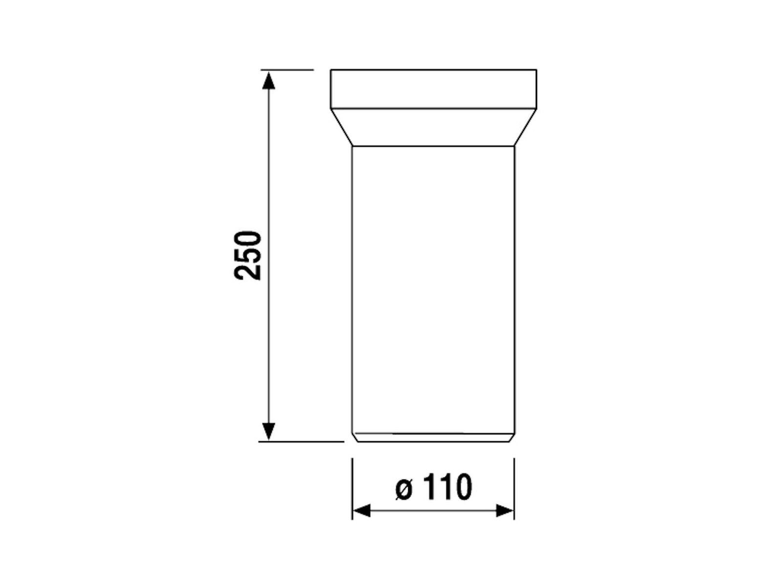 SANIT Unterputz-Spülkasten WC-Anschlussstutzen 250mm DN100 weiß
