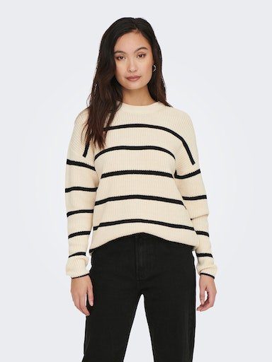 ONLY Rundhalspullover ONLPERNILLE LS STRIPE O-NECK Qualität mit KNT NOOS, Pflegeleichte Baumwolle