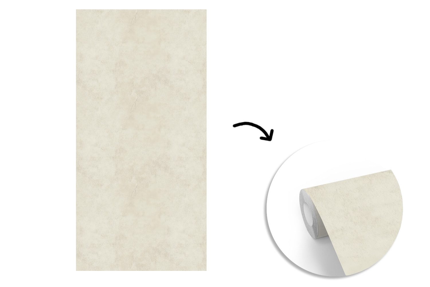 MuchoWow Fototapete Creme - Glatt - Beton, Matt, bedruckt, Vliestapete für Wohnzimmer Schlafzimmer Küche, Fototapete, 120x240 cm