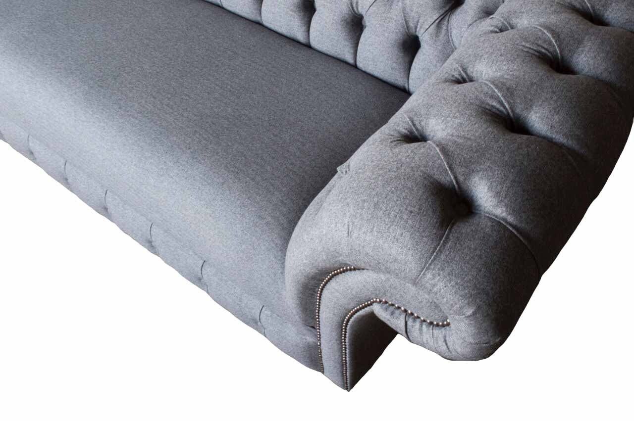 JVmoebel Sofa Chesterfield Sofa 3 Couchen Couch Sitzer Sofas, Textil Europe Luxus Made in Polster