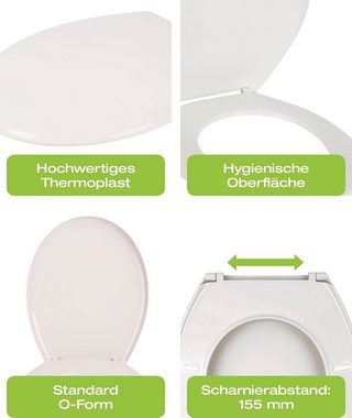 Sitzplatz WC-Sitz Palermo, Weiß, Thermoplast, Antibakteriell, Montage von unten, 219204