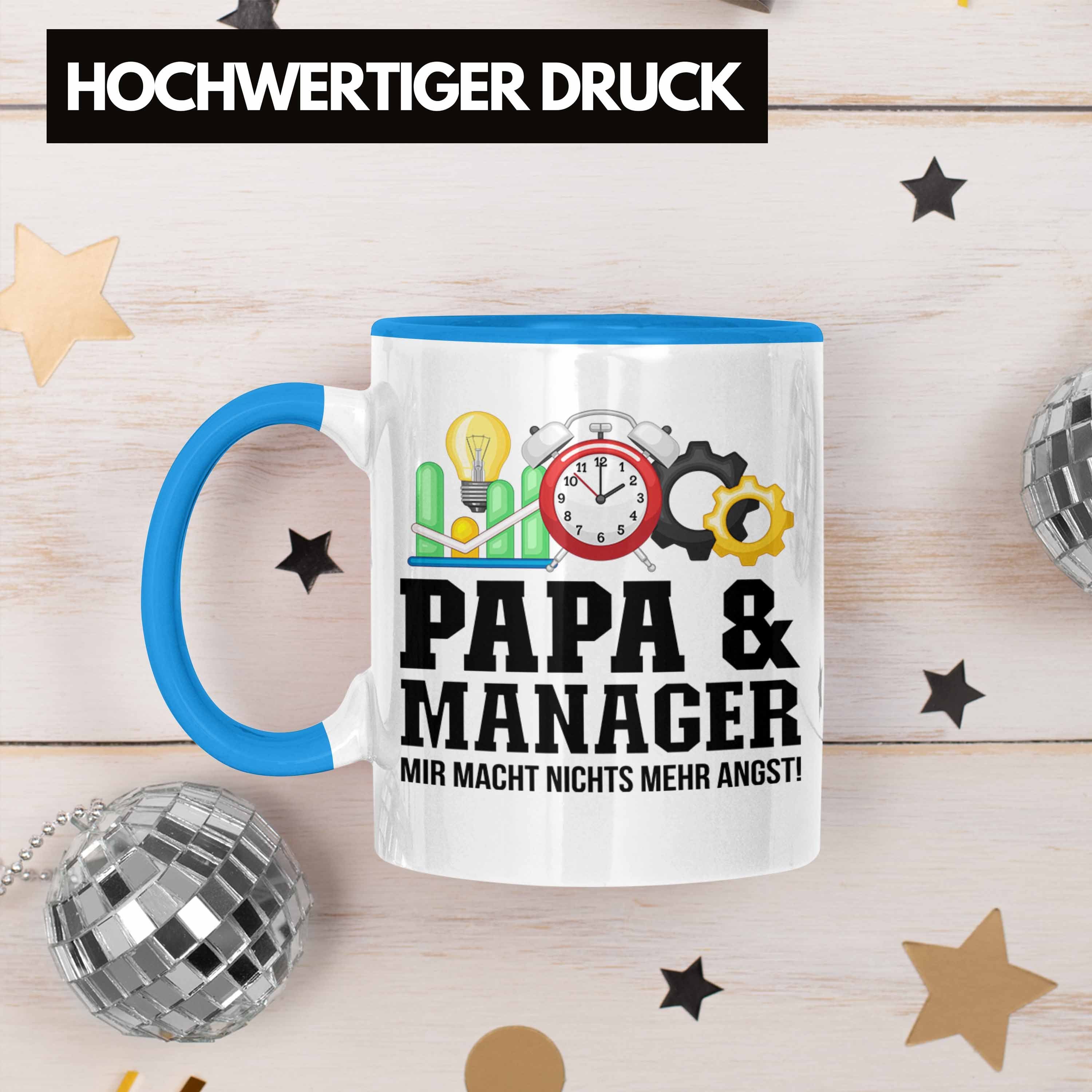 Blau Geschenkidee Papa - und für Tasse Trendation Geb Tasse Vater Trendation Manager Manager