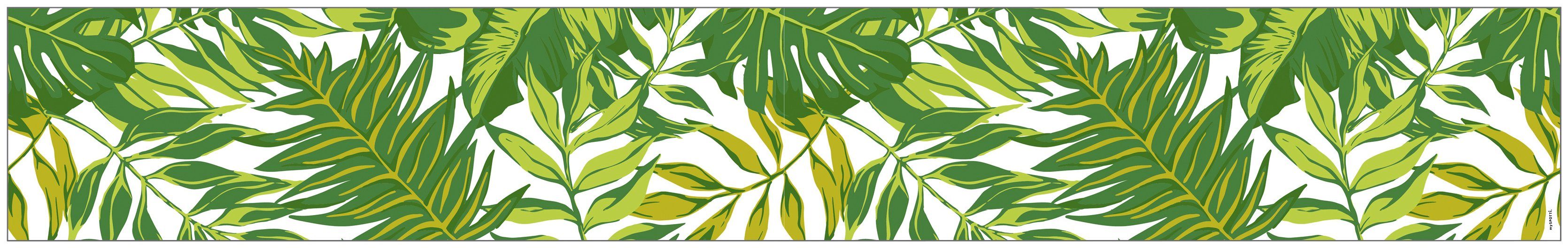 Fensterfolie Look Palm Leaves green, MySpotti, halbtransparent, glatt, 200  x 30 cm, statisch haftend