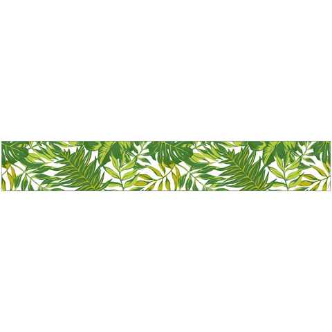 Fensterfolie Look Palm Leaves green, MySpotti, halbtransparent, glatt, 200 x 30 cm, statisch haftend