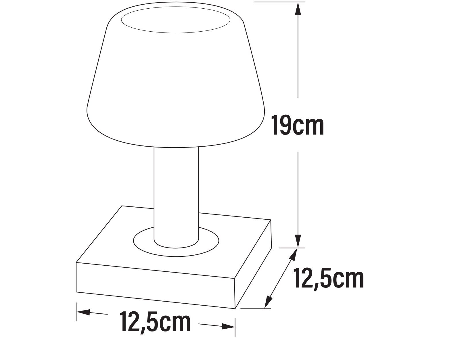 USB-Anschluss warmweiß, & integriert, kleine Ladefunktion, Außen-Tischleuchte, meineWunschleuchte Kabel Set ohne Touch LED 19cm fest mit dimmbar H 2er Strom Nachttischlampe LED