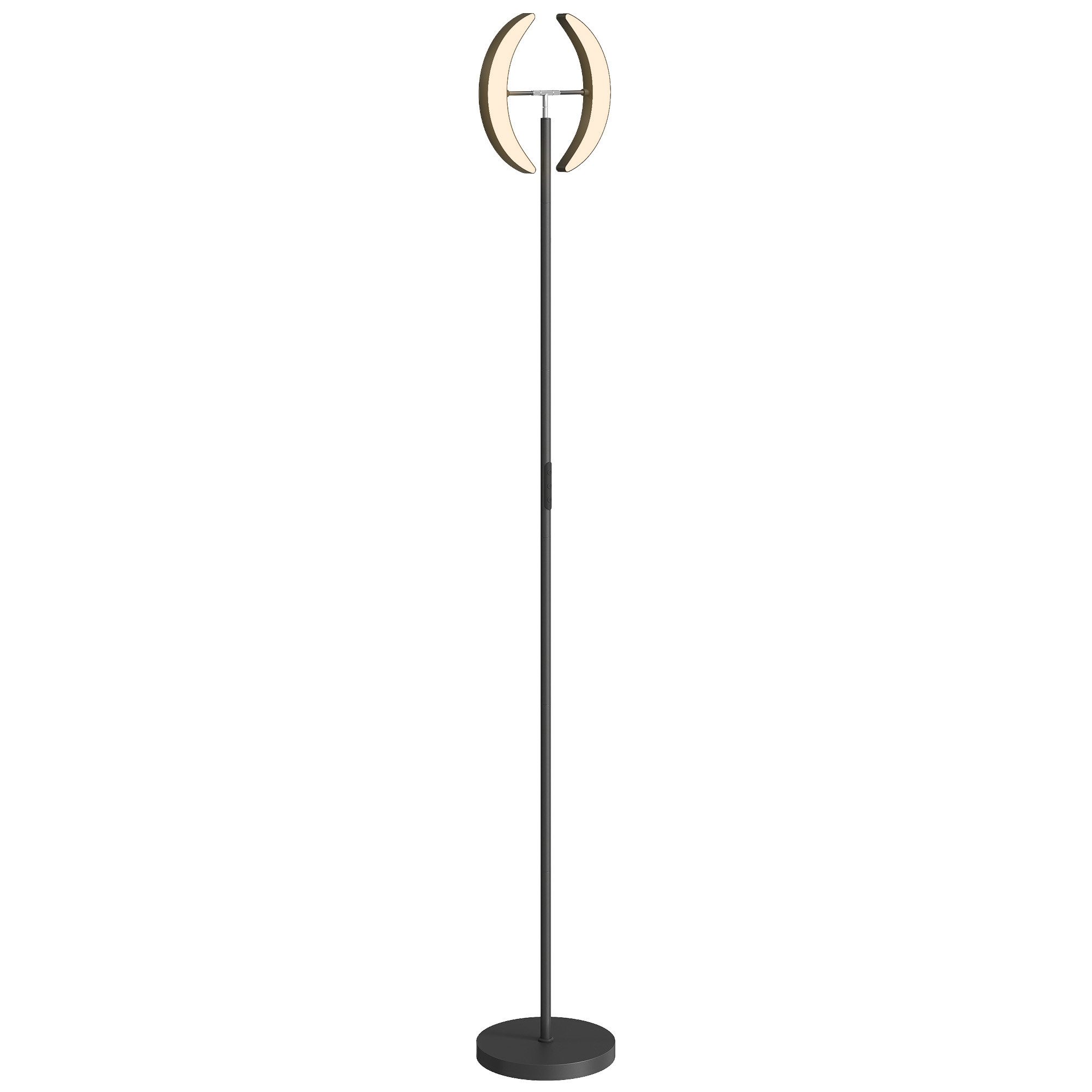 HOMCOM Stehlampe Lampenkopf 350° drehbar, Dimmfunktion, Farbwechsel, Nachtlichtfunktion, LED fest integriert, Farbwechsler, für Wohnzimmer, Schlafzimmer, Schwarz