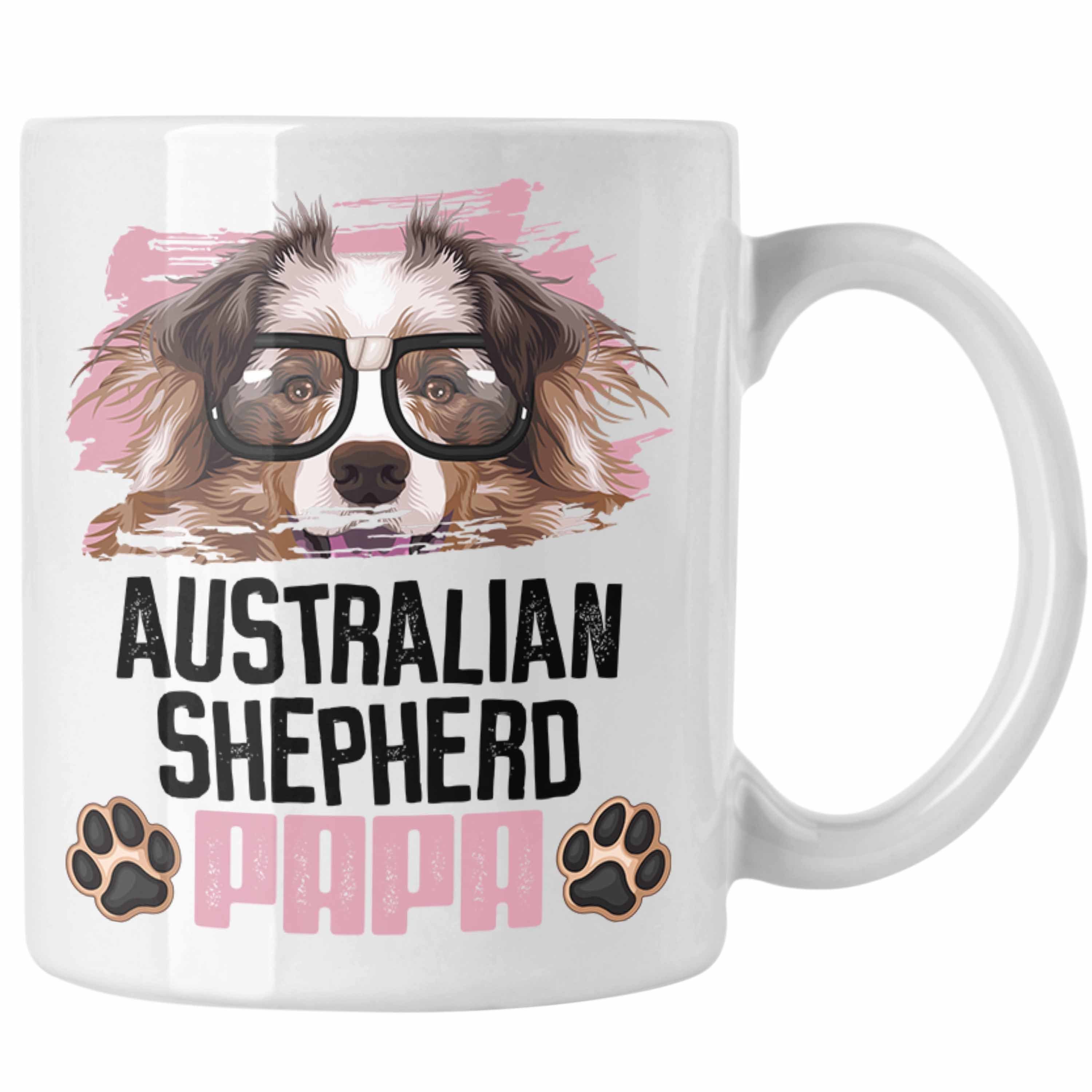 Trendation Tasse Australian Shepherd Papa Besitzer Tasse Geschenk Lustiger Spruch Gesch Weiss