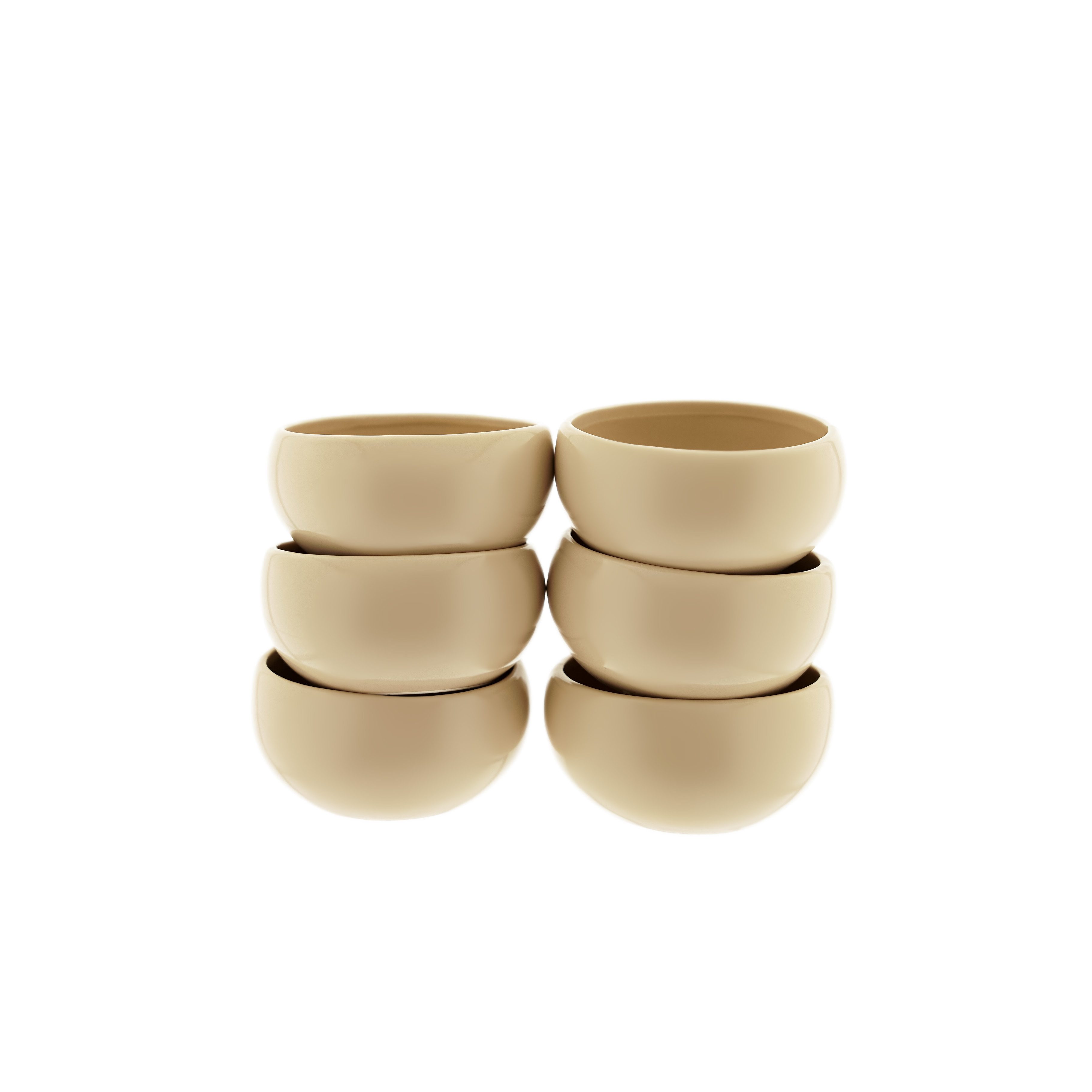 Almina Dipschale Wave Biscuit, Porzellan, (Packung, 6-tlg), aus hochwertigem Porzellan, 8,5 x 4 cm