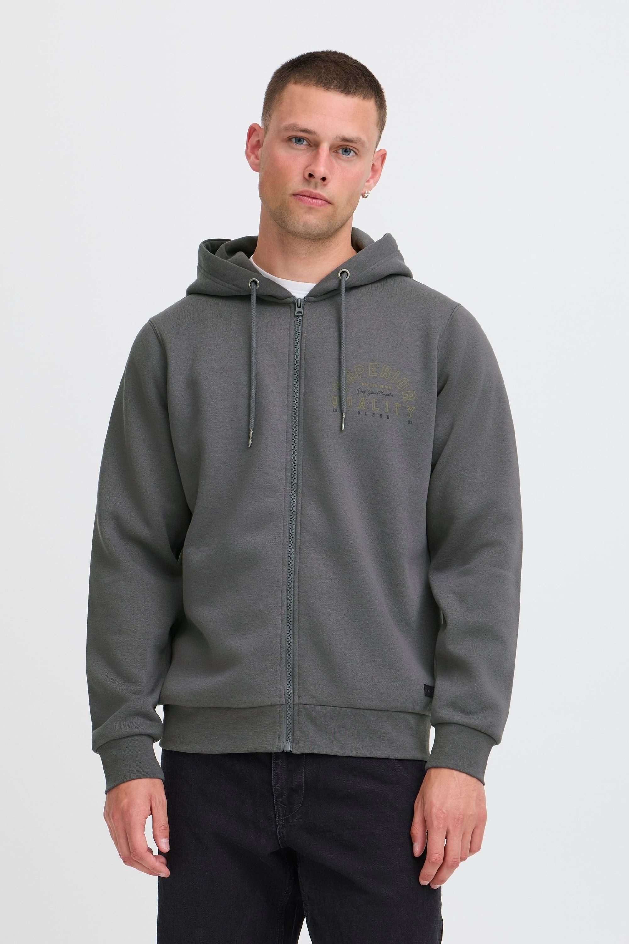 Blend Kapuzensweatjacke BHSunic Schicke Kapuzenfleecejacke mit Print