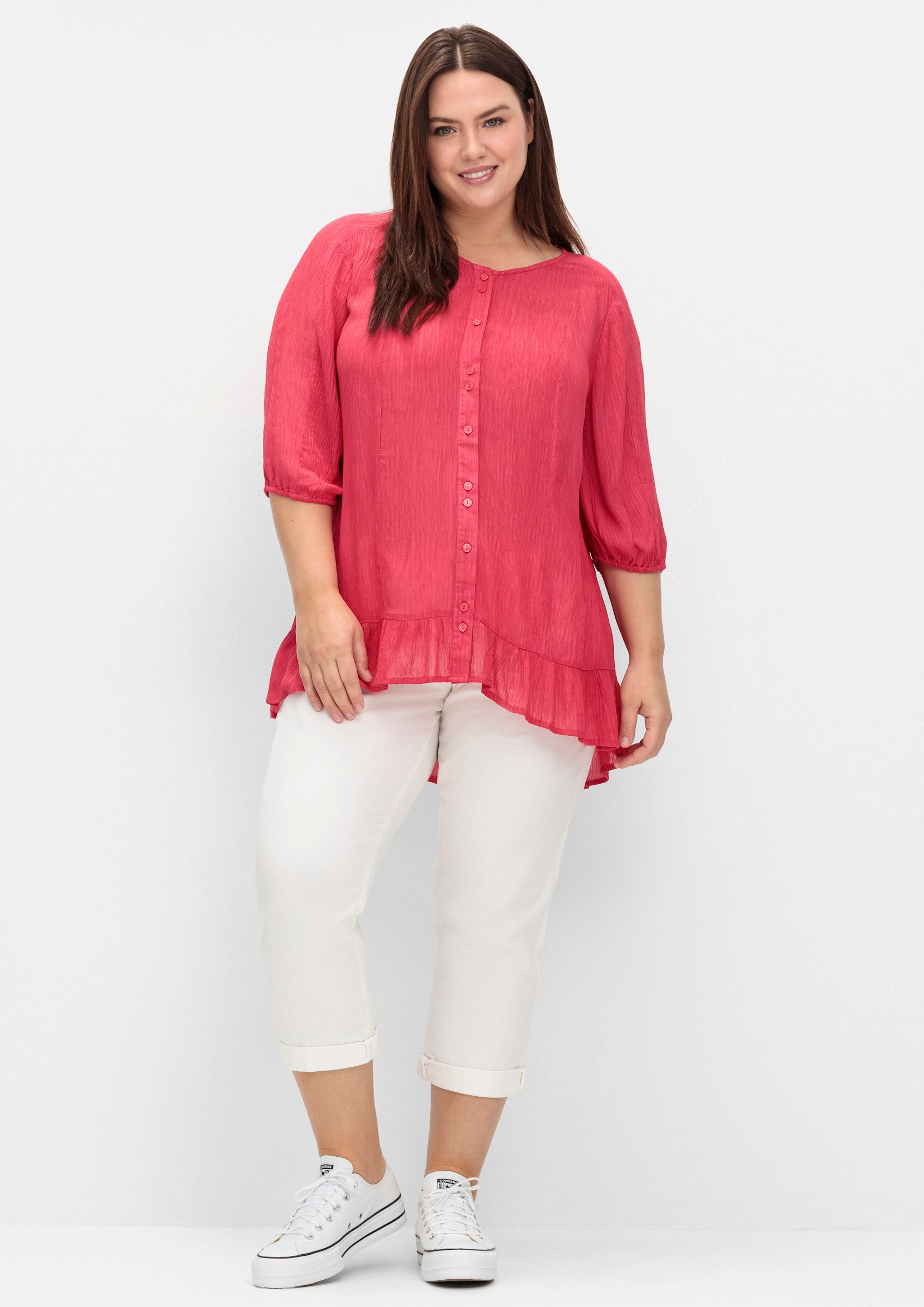 Sheego Klassische Bluse Kurzarmbluse günstig online kaufen