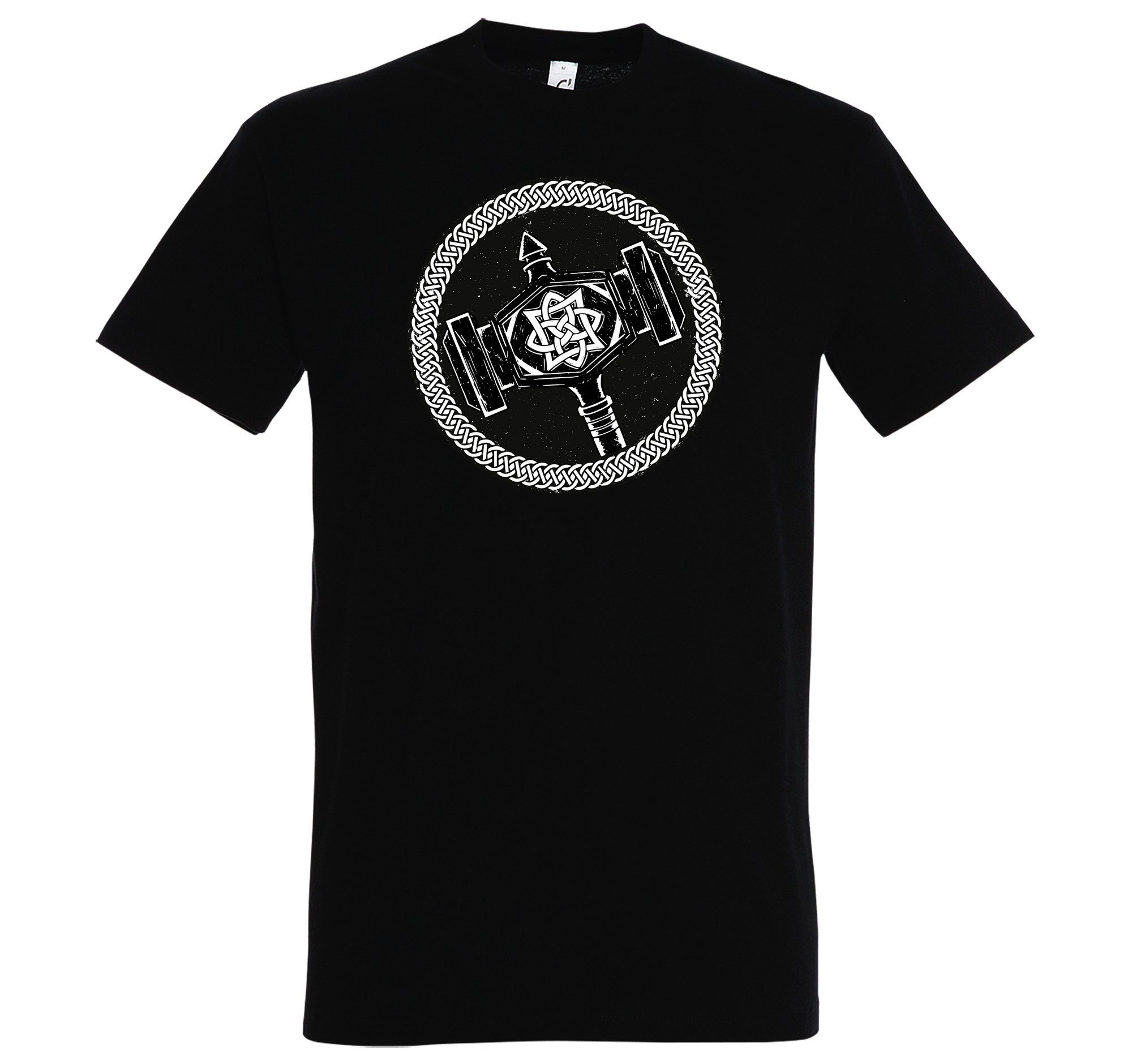 Youth Designz T-Shirt Viking Hammer Herren Shirt mit trendigem Frontprint Schwarz | T-Shirts