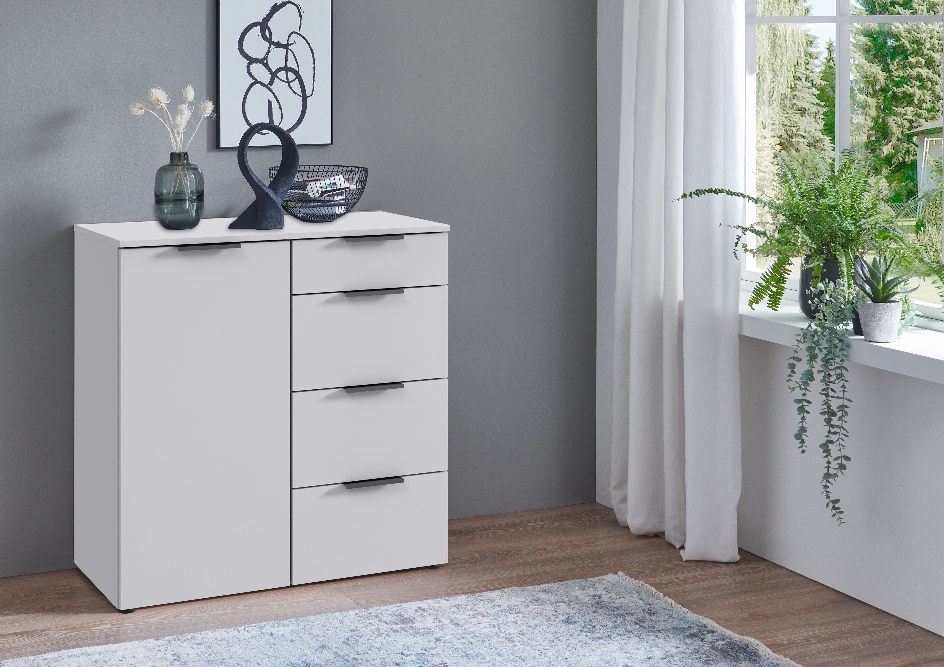 freiraum Kommode OXFORD, in WEISS - 81x84x41cm (BxHxT)