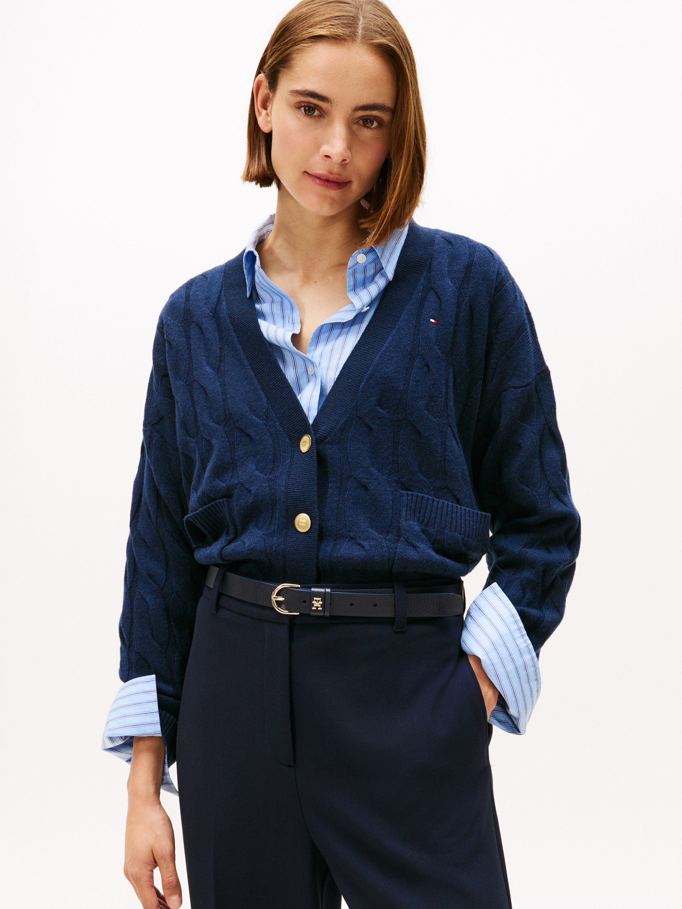 Tommy Hilfiger Strickjacke SOFT WOOL CABLE günstig online kaufen