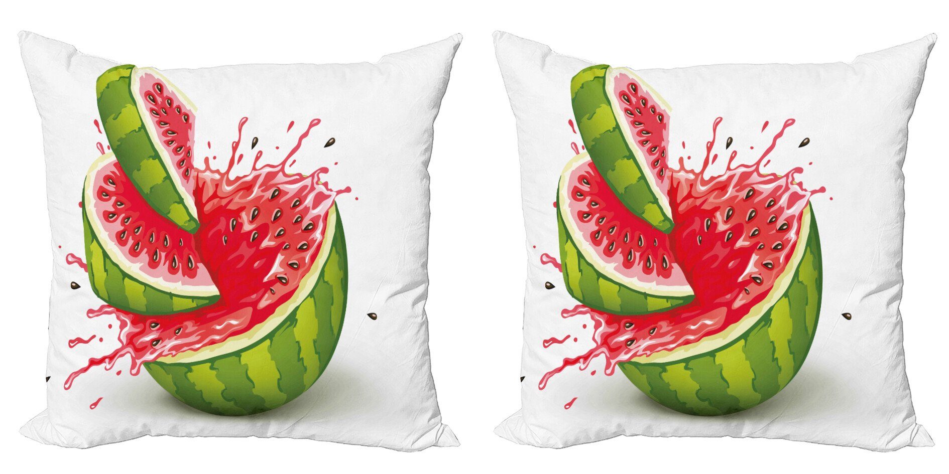 Kissenbezüge Modern Accent Doppelseitiger Digitaldruck, Abakuhaus (2 Stück), Modern Watermelon Cuts Juice