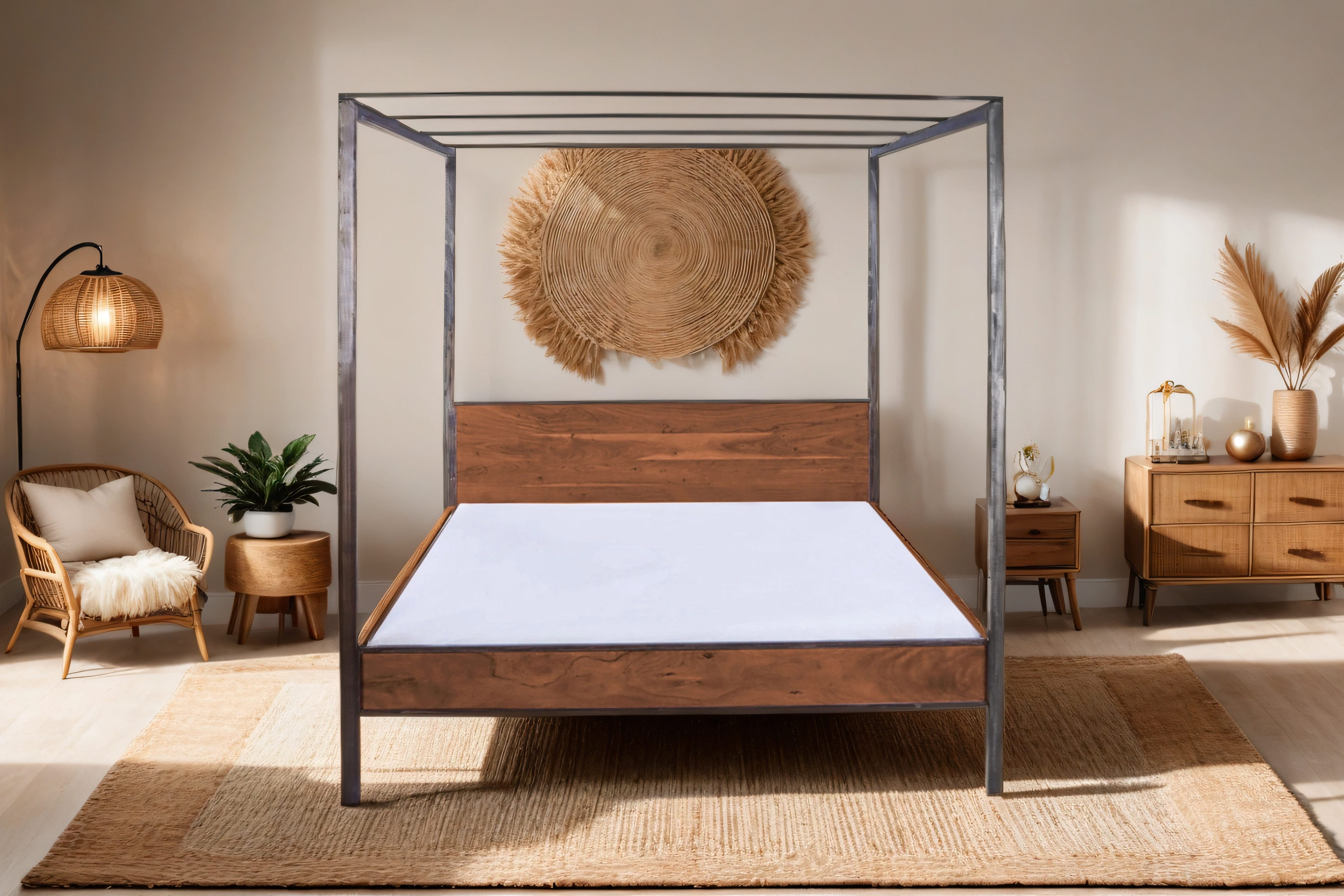 Loreno® Himmelbett Romy, massives Akazienholz, mit günstig online kaufen