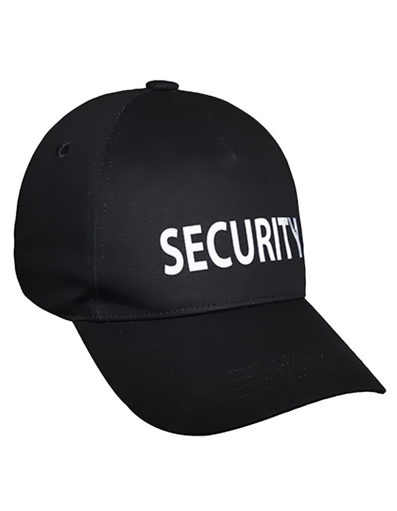 coole-fun-t-shirts Fitted Cap Security Cap Schwarz Reflexdruck Verstellbar Sicherheitsdienst Sicherheitsdienst Schirmmütze Käppi Sonnenschutz