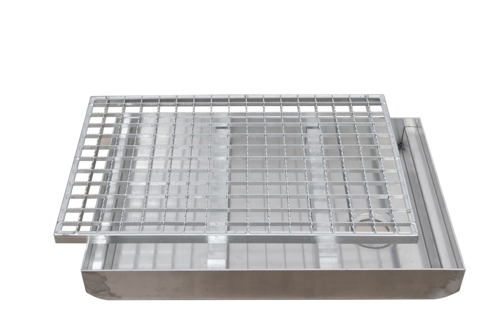 Fußmatte Gleitschutz Gitterrost MW 30/30 + Aluminium Bodenwanne