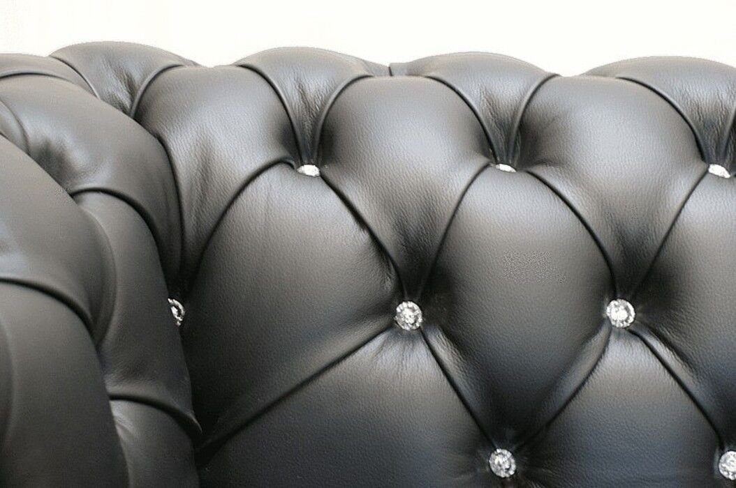 Chesterfield Sofort, 100% Couch Klassisch 3-Sitzer Leder Garnitur in Europe Sitzer Made 3 JVmoebel