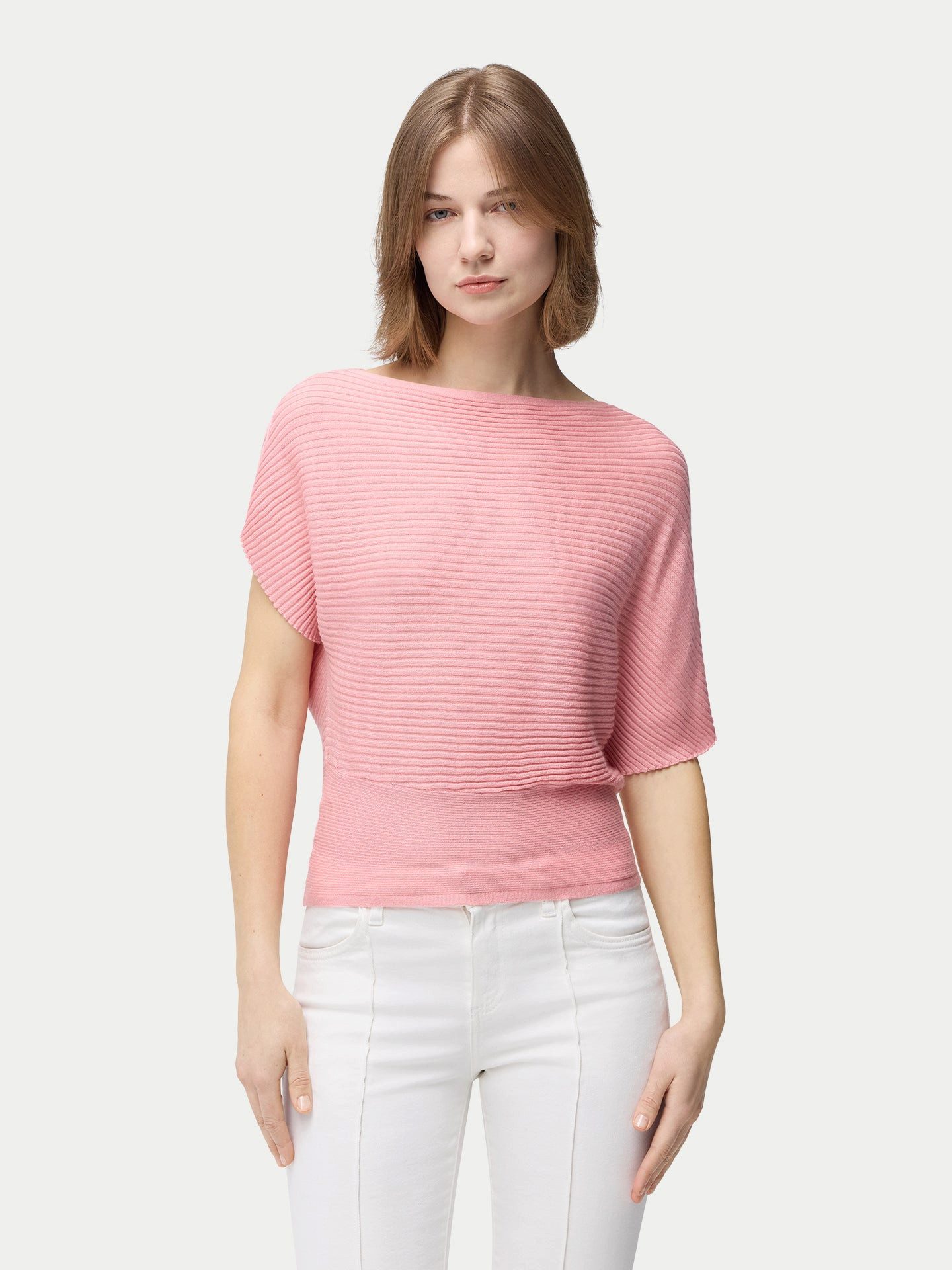 GOBI Cashmere T-Shirt Kaschmirpullover mit kurzen Dolman Ärmeln
