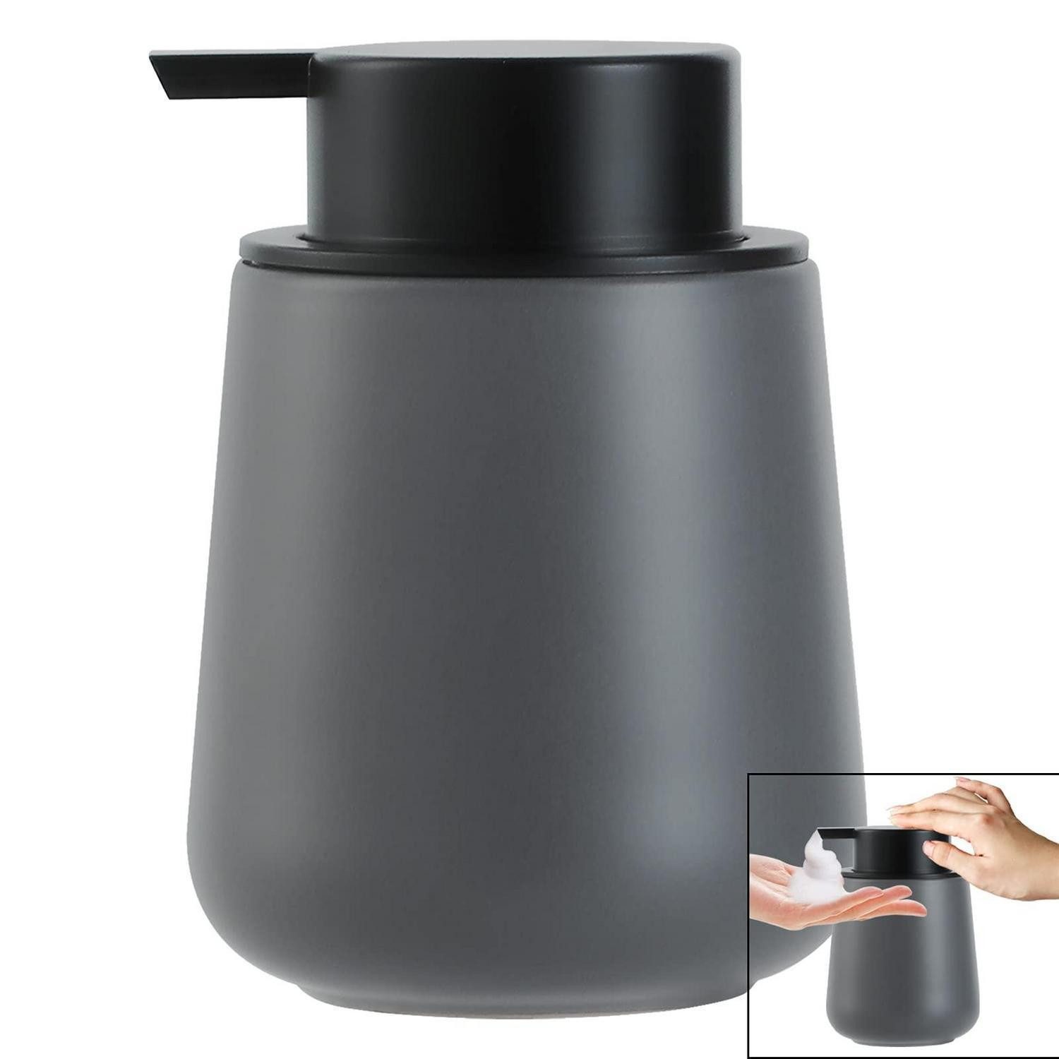 LuxusKollektion Seifenspender Keramik Seifenspender Grau 350ml