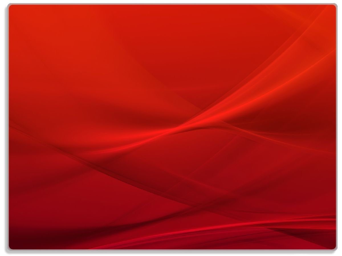 Wallario Schneidebrett Abstrakte rotes Muster - roter Stoff, ESG-Sicherheitsglas, (inkl. rutschfester Gummifüße 4mm, 1-St), 30x40cm