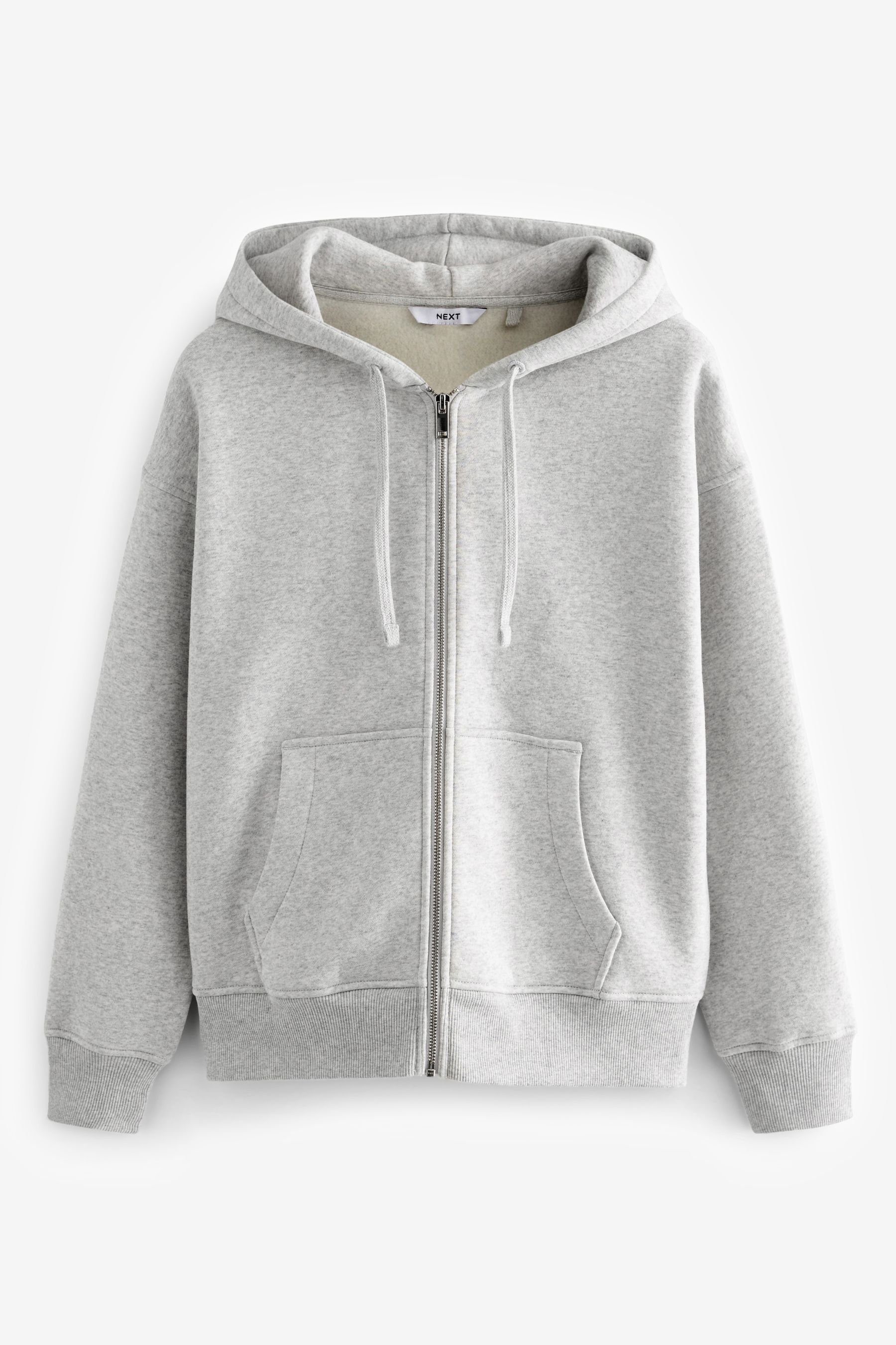 langärmelige Kapuzenjacke Next (1-tlg) Marl Grey Moderne Kapuzensweatjacke