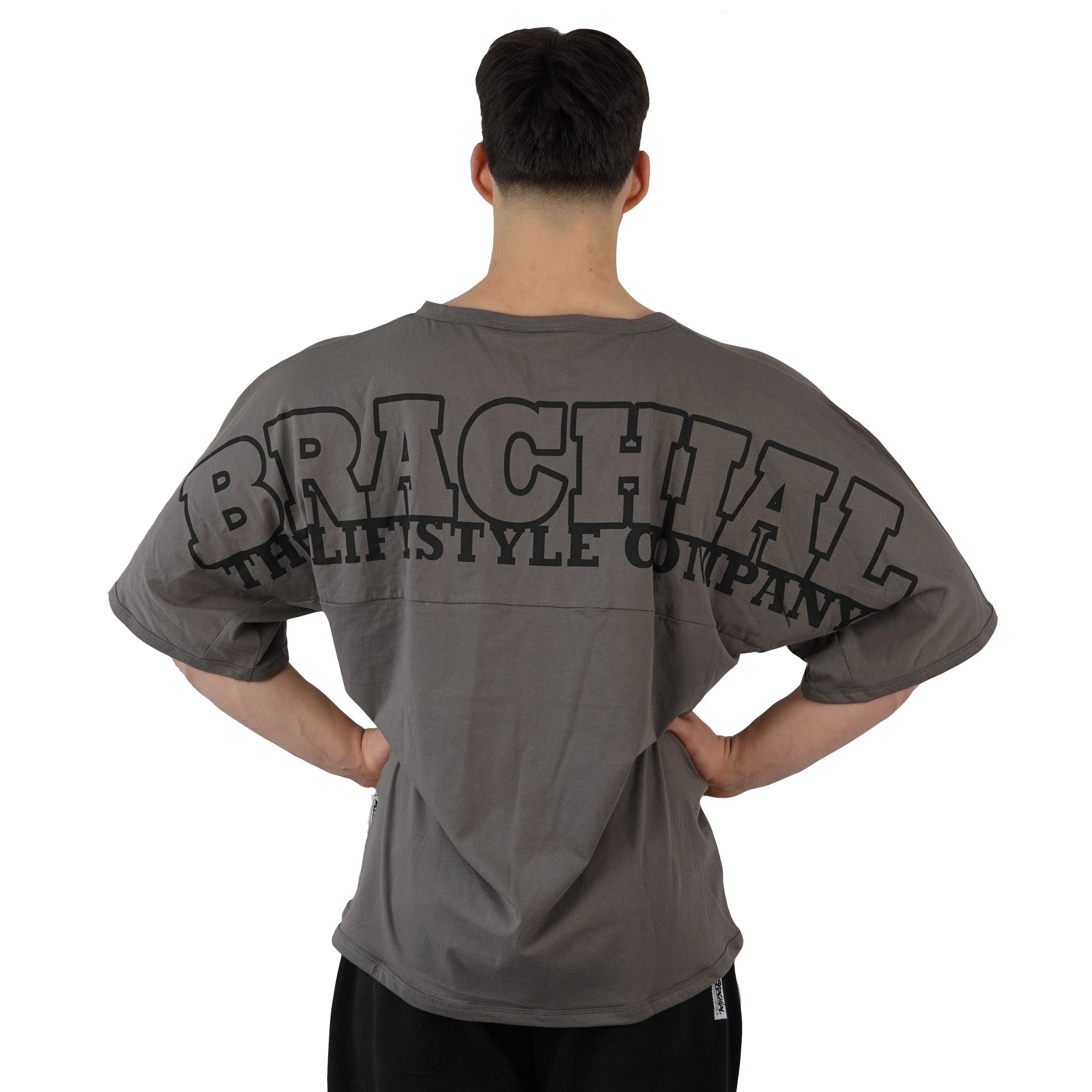 BRACHIAL THE LIFESTYLE COMPANY T-Shirt Brachial T-Shirt "Shoulder" stahlgrau/schwarz