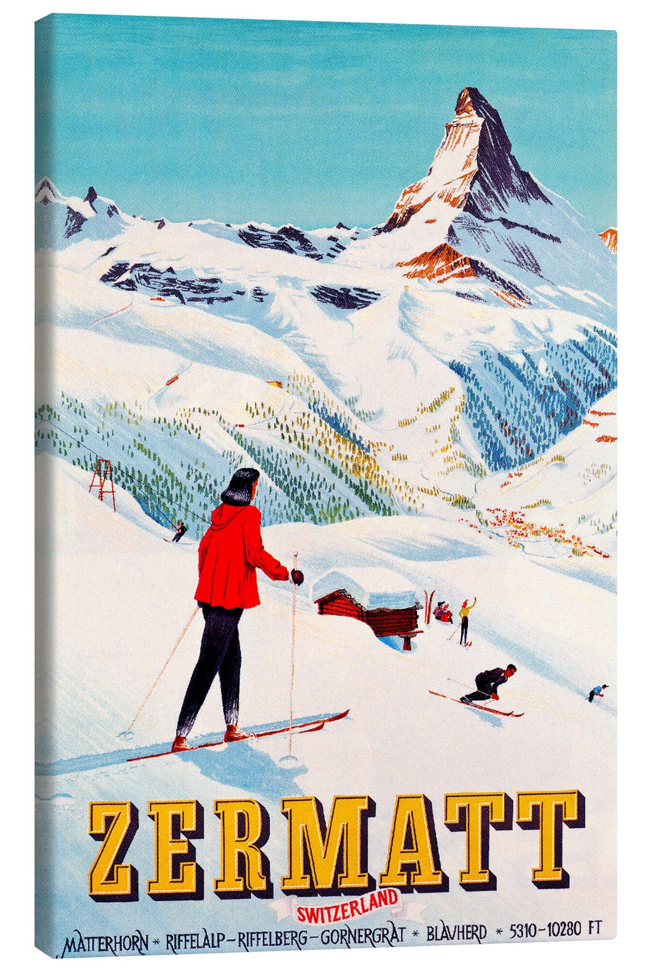 Leinwandbild Vintage Ski Collection