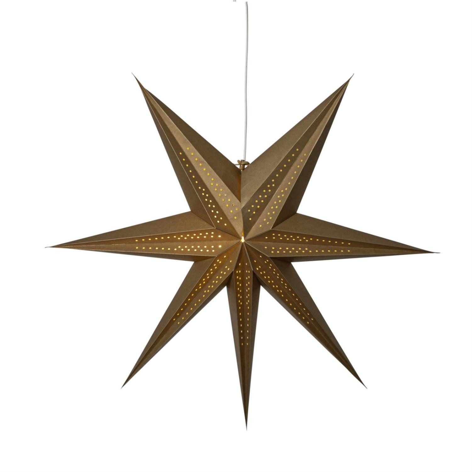 MARELIDA Papierstern Papierstern Leuchtstern Weihnachtsstern Advent Faltstern 60cm gold