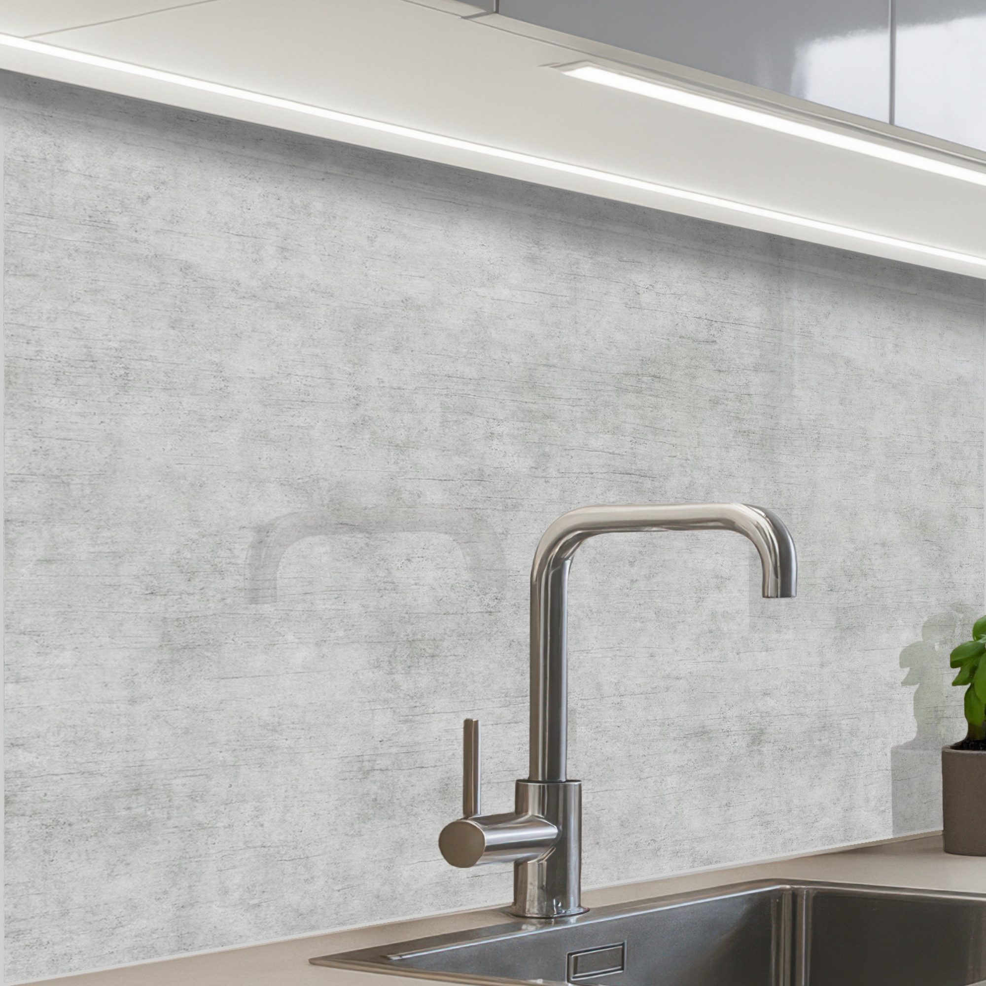 KitchenYeah Küchenrückwand Muster selbstklebend (keine Folie) Beton - Grau - Industriell - Muster, (1-tlg), Spritzschutz, Küche, Rückwand, Küchenwand, Küchenfront, 30x20 cm