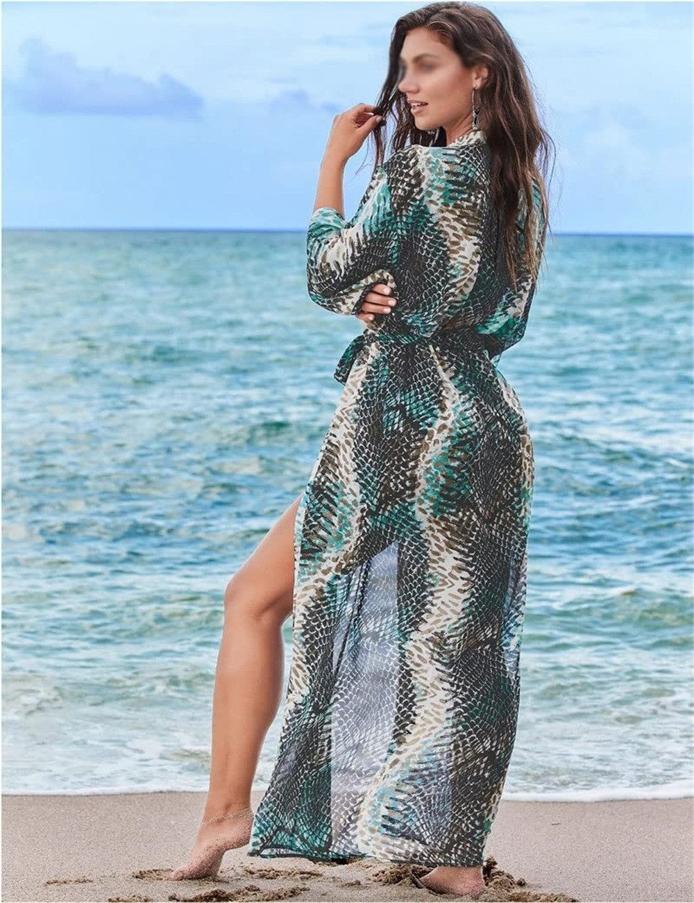 RWEUOQ Blusenkleid Long Beach Kleid für günstig online kaufen