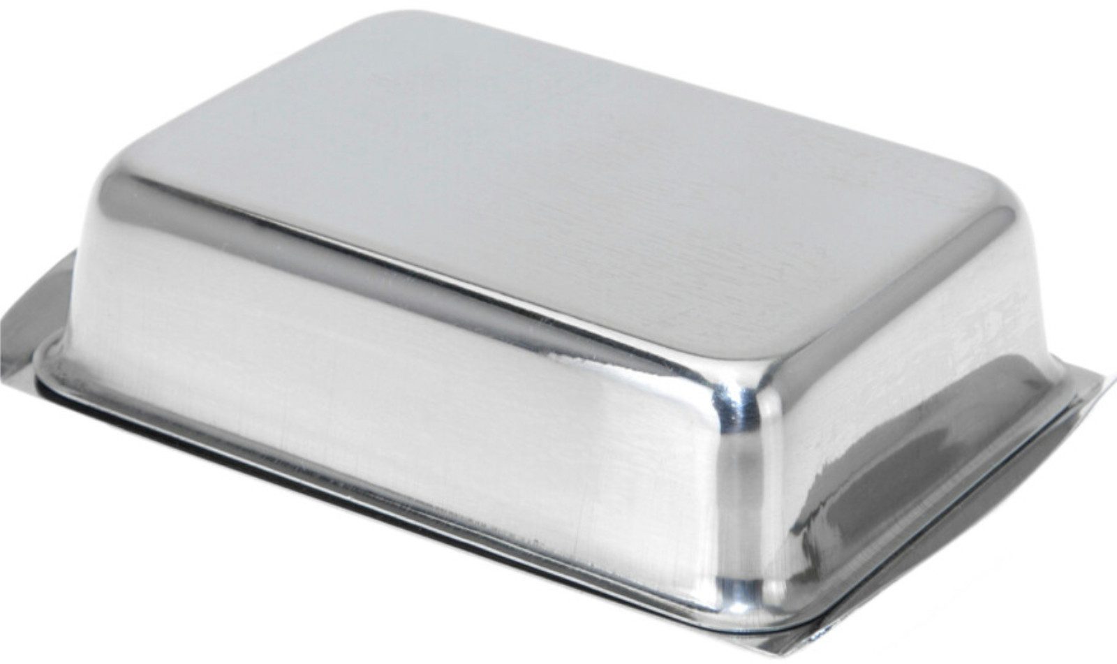 Koopman Butterdose Edelstahl 250 Gramm, Edelstahl, (1-tlg), Für 250g Butter, Spülmaschinengeeignet, 2 teilig, silberfarbend