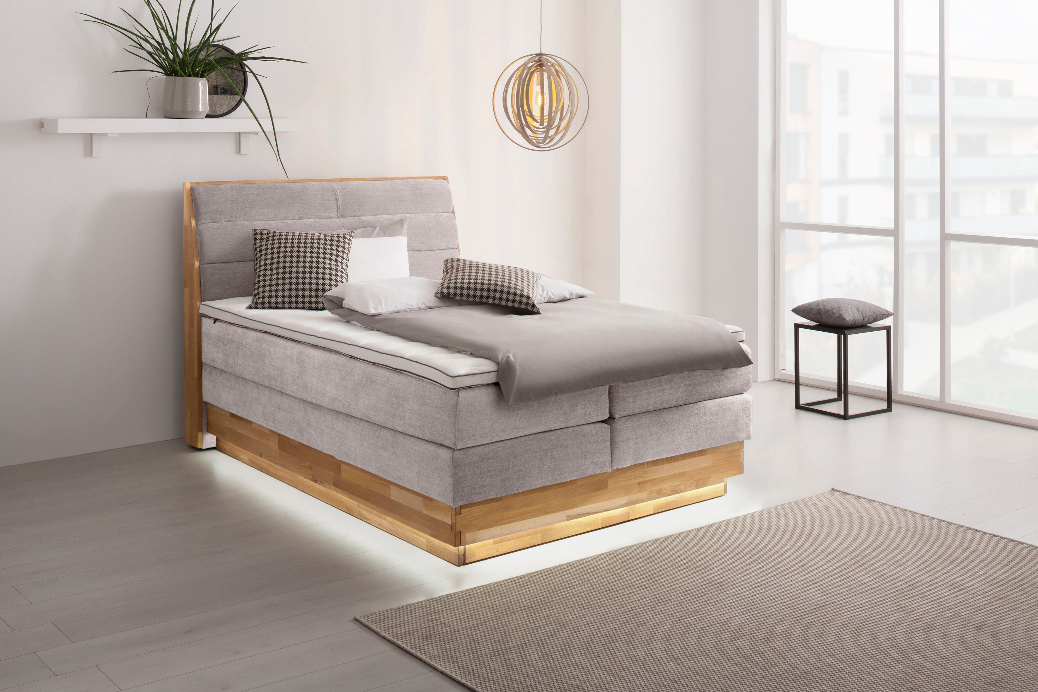 OTTO products Boxspringbett, LED-Beleuchtung, mit zertifizierten, günstig online kaufen
