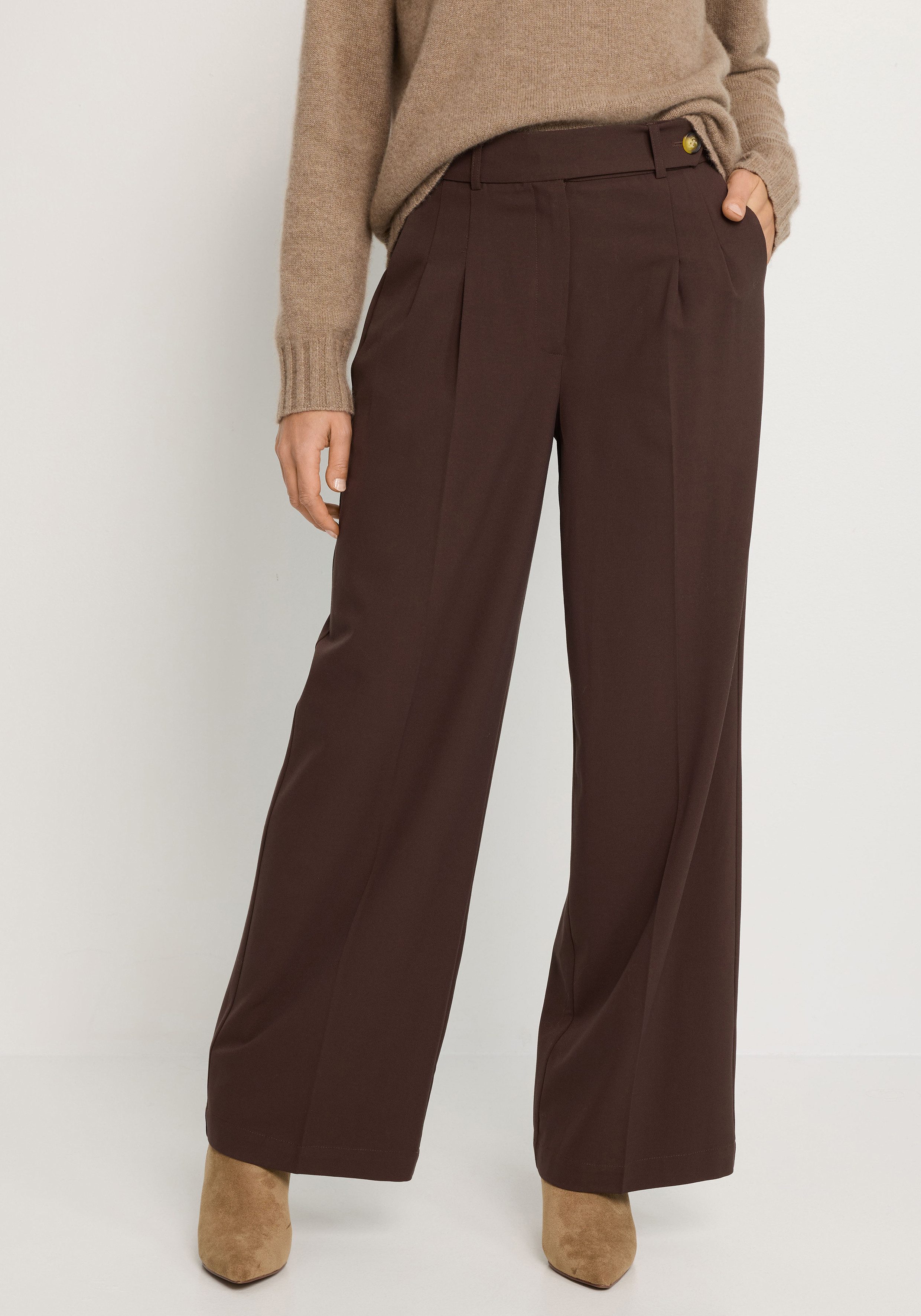 LASCANA Palazzohose mit weitem Bein aus weicher und leichter Webware Sommerhose im Business-Look, elegante Anzughose mit Taschen