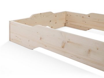 Moebel-Eins Kinderbett, LAURI Stapelbett 1 Stück 90x200 cm, Material Massivholz, Fichte natur