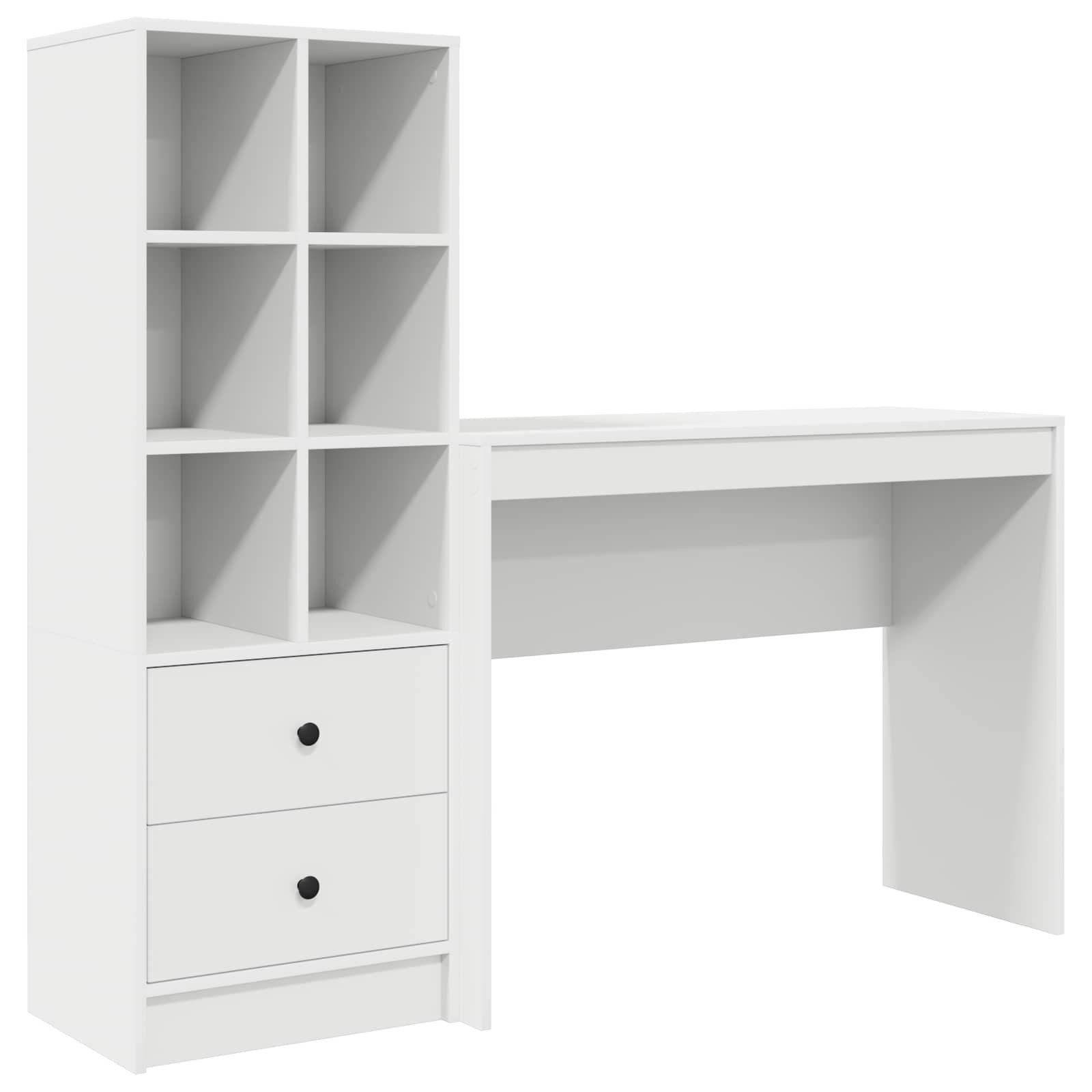 vidaXL Schreibtisch Schreibtisch Weiß 145,5 x 40 x 127 cm 2 stk. (2-St)