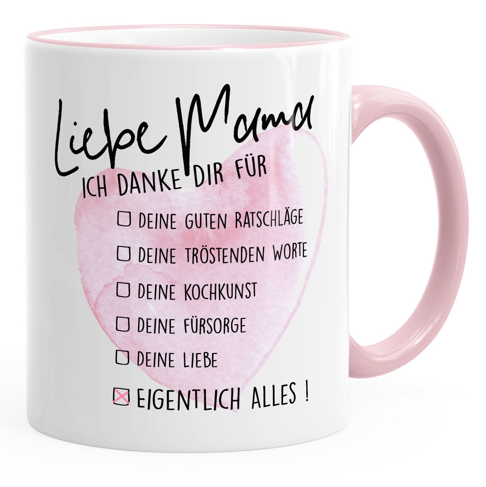 MoonWorks Tasse Kaffee-Tasse Muttertag Mama ich danke dir für alles Teetasse, Keramik
