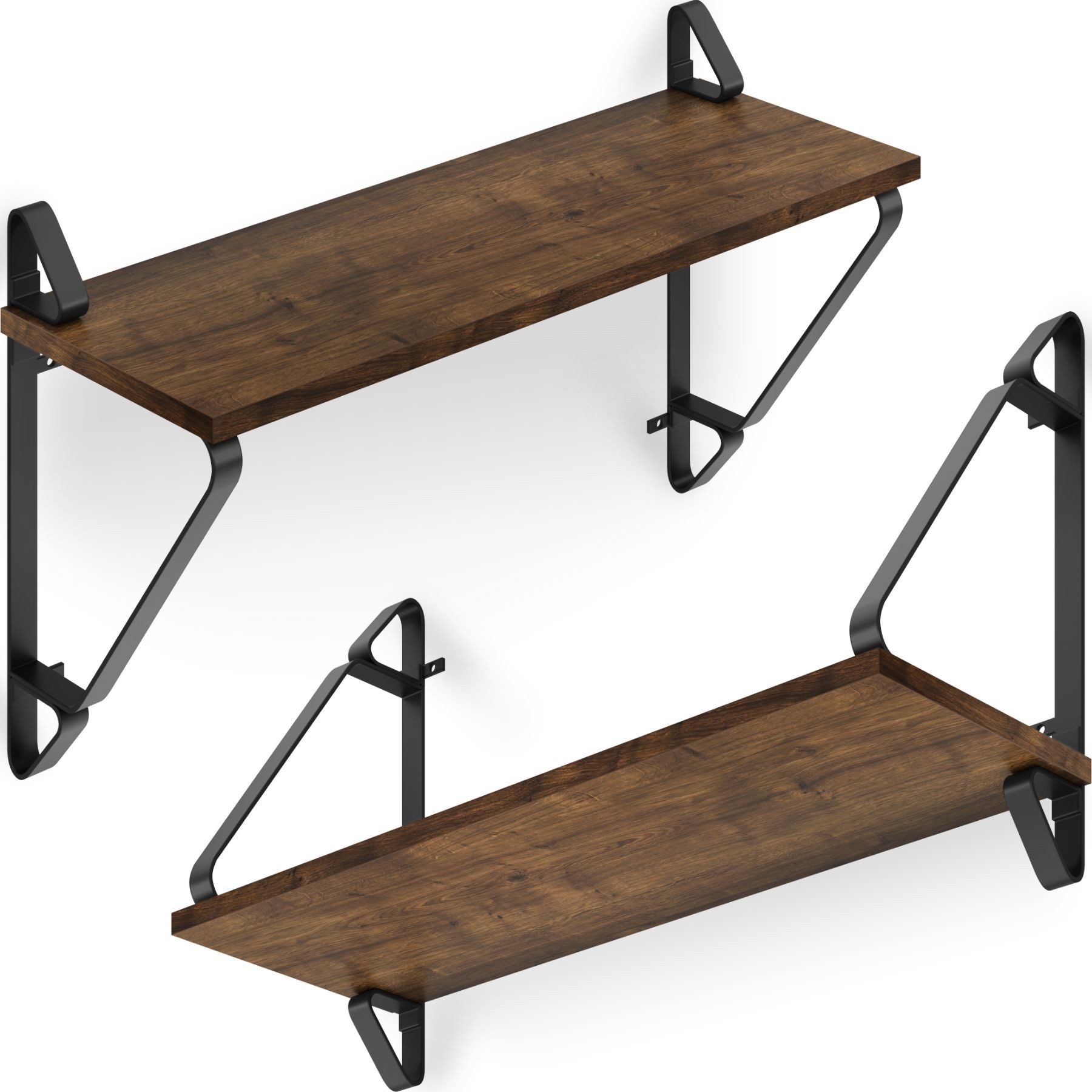 tectake Wandregal 2er Set Wandregal, Set 2-tlg., Industrial Style günstig online kaufen