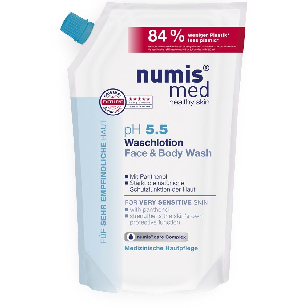 numis med Gesichtsreinigungsgel Waschlotion ph 5.5 Nachfüllbeutel - vegane Уход за кожей (1x 500 ml), 1-tlg.