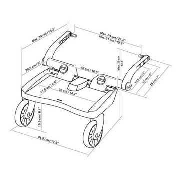 Lascal Adapter für Kinderwagen, Universal-Kinderwagenverlängerung BuggyBoard Maxi