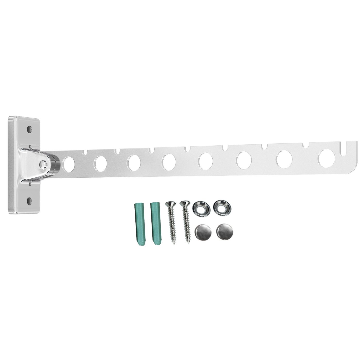 Intirilife Kleiderhaken, (2-St), 2x klappbare Kleiderstange Kleiderbügelhalter in Silber 30cm Länge