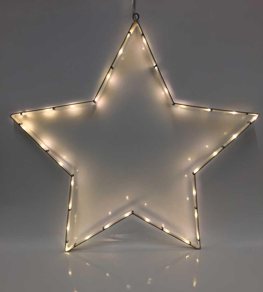 SA024 Stern Fensterbild silber Metall Season LED Best LED Silhouette
