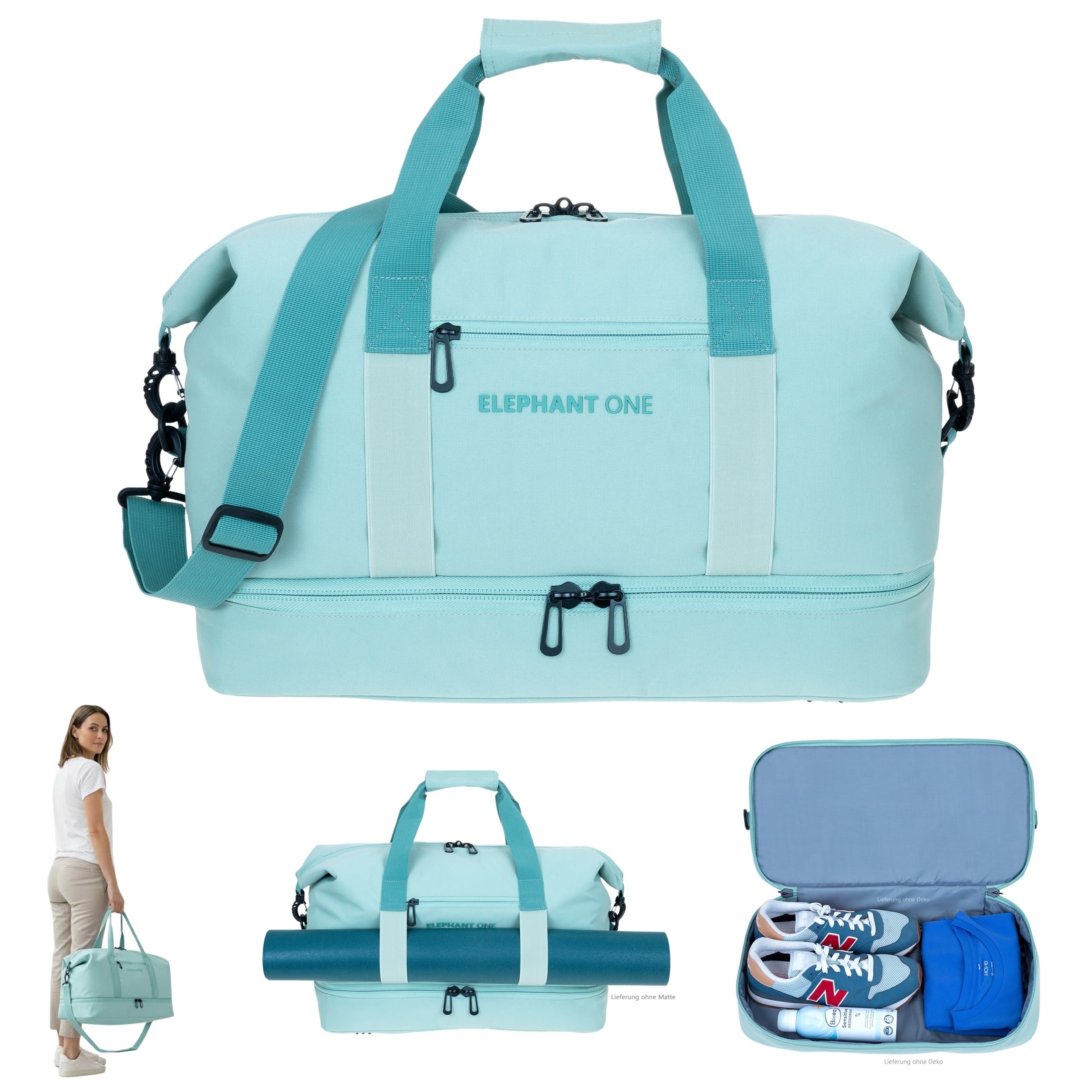 Sporttasche Damen Herren Reisetasche Gym Schuhfach Innentaschen