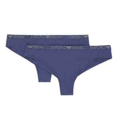 Emporio Armani Brasilslip Brazilien Brief Stretch Cotton (2-St) mit umlaufendem Markenschriftzug in metallischem Glanz