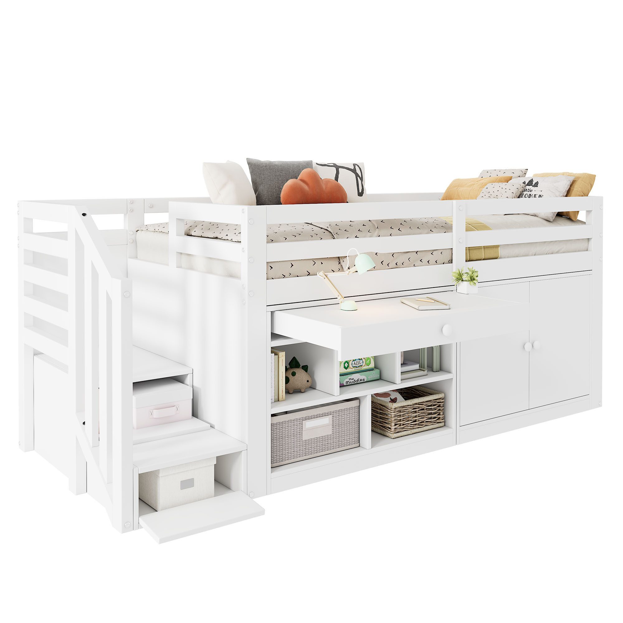 OKWISH Hochbett Hausbett Einzelbett (Kiefernholz Kinderbett günstig online kaufen