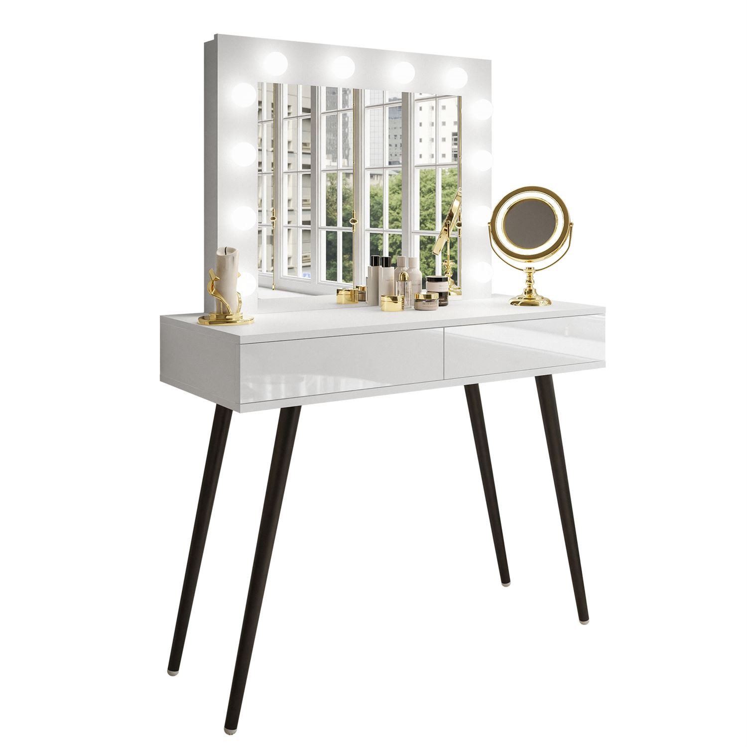 Lookway Schminktisch SIENNA LOFT mit Schubladen (1x Konsole 1x Spiegel), Breite: 100 cm