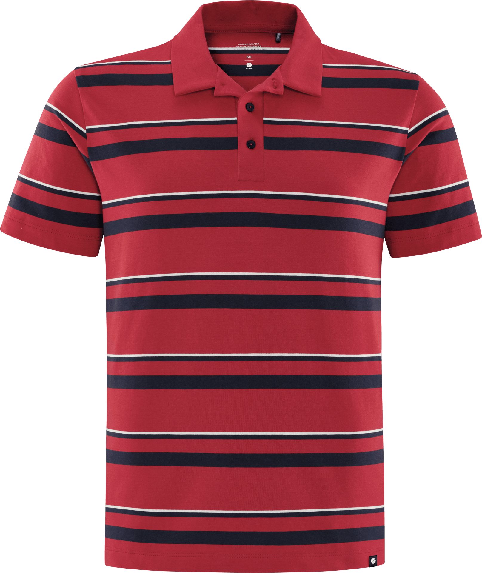 Poloshirt RICKM-POLO Herren Kurzarm- Poloshirt rot/dunkelblau-gestreift